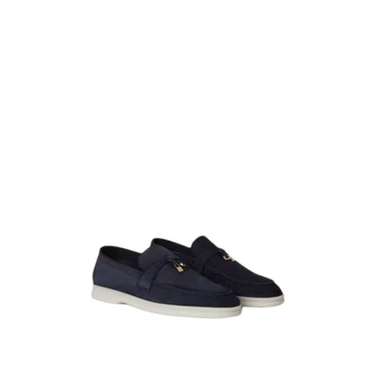 Loro Piana Summer Charms Walk Loafer Suede Ocean Heart