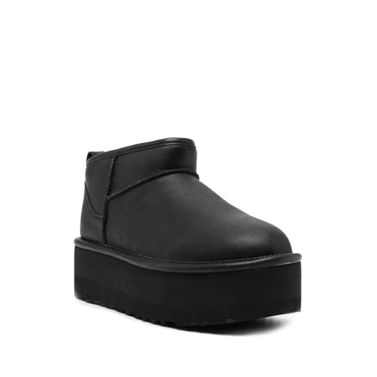 UGG Classic Ultra Mini Platform Boot Black Leather