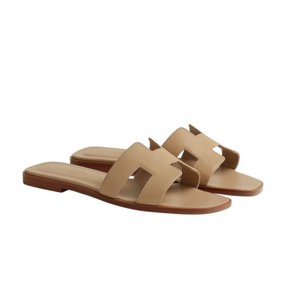 Hermes Oran sandal Beige Lin