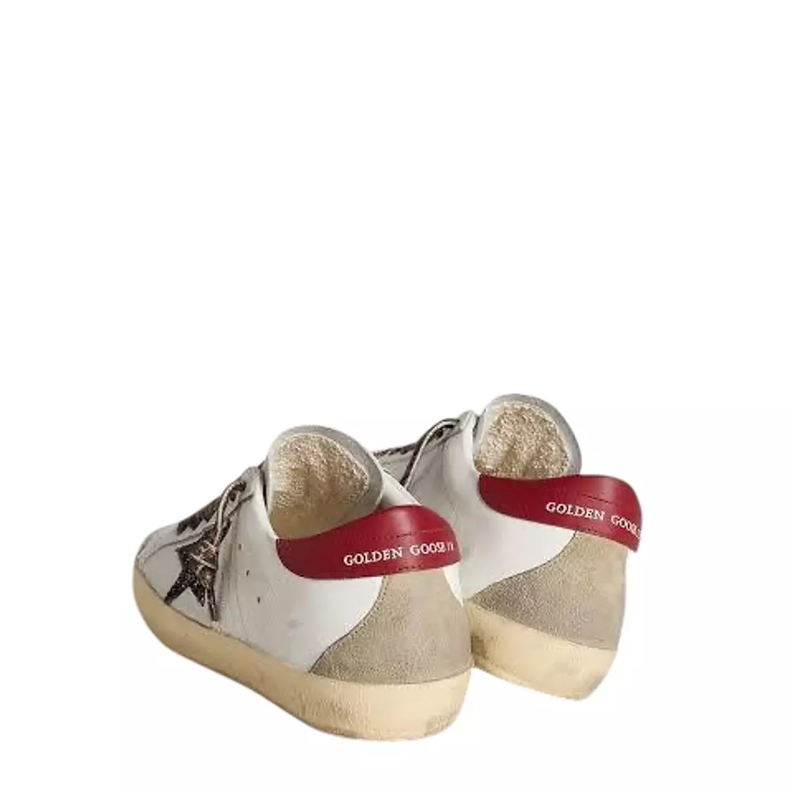 Golden Goose Super-Star in nappa with glitter star and red nappa heel tab