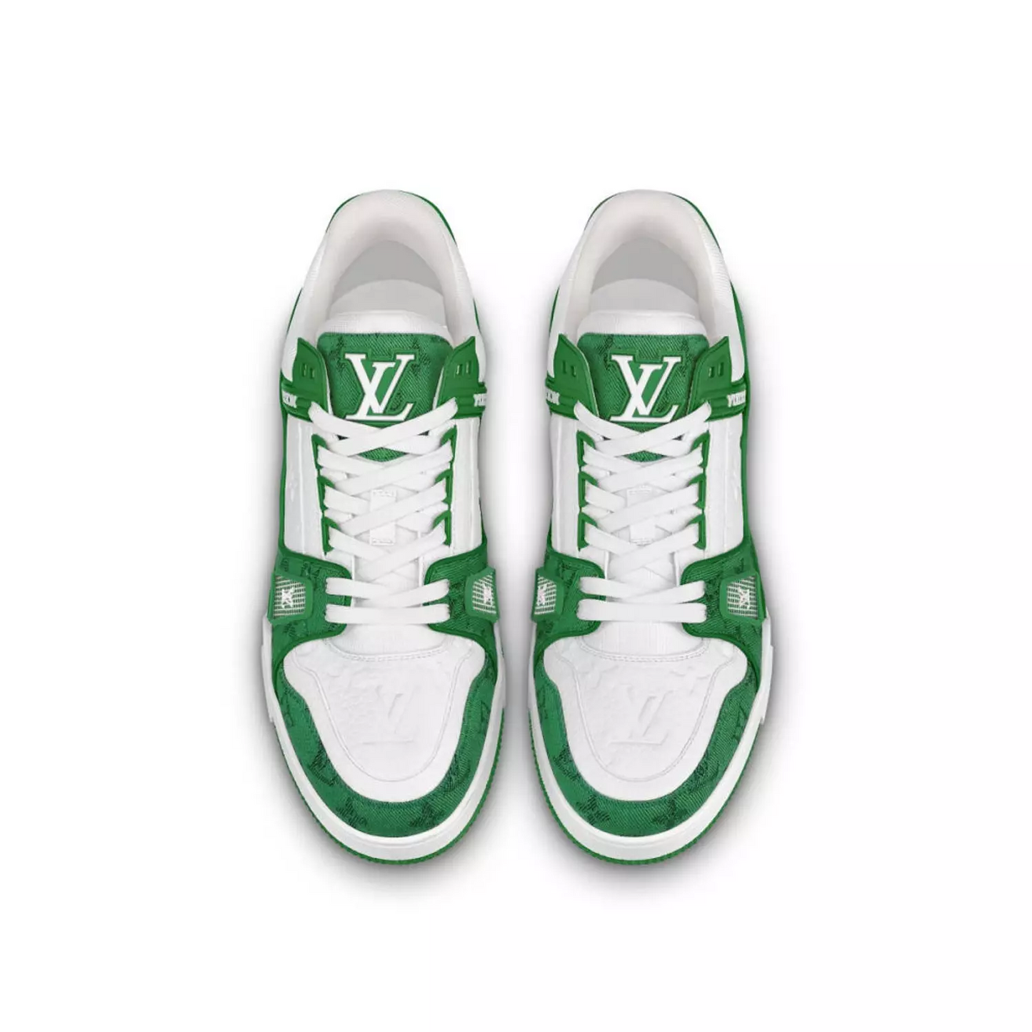 Louis Vuitton Trainer Green Monogram Denim White