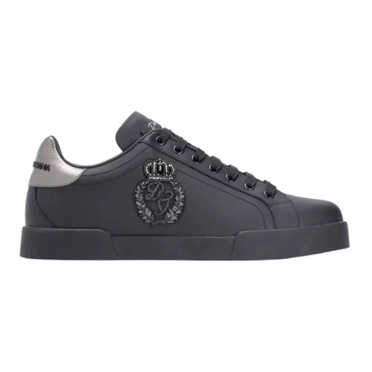 Dolce & Gabbana Portofino crown-patch leather Black
