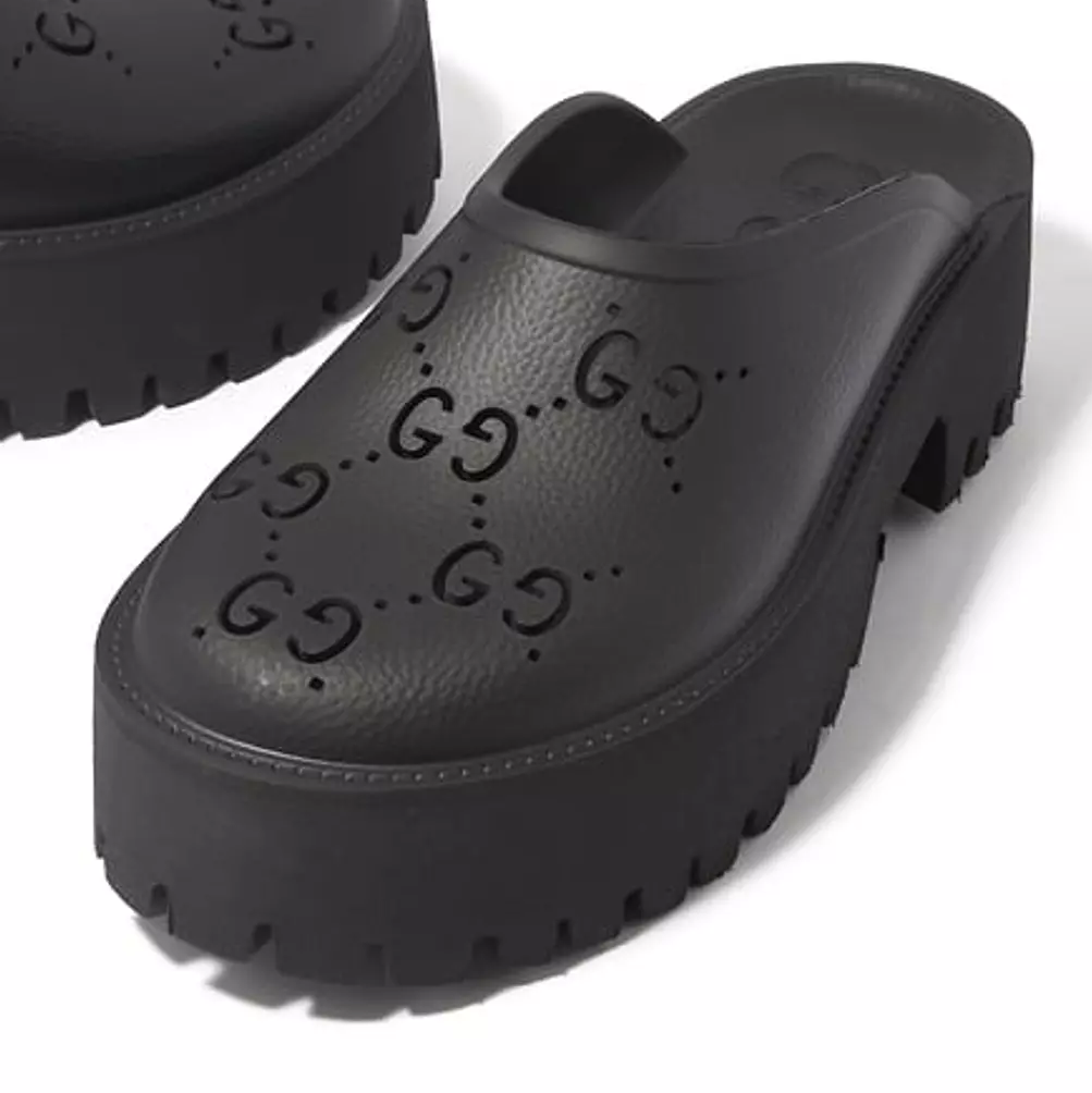 Gucci Perforated Rubber Platform Sandals