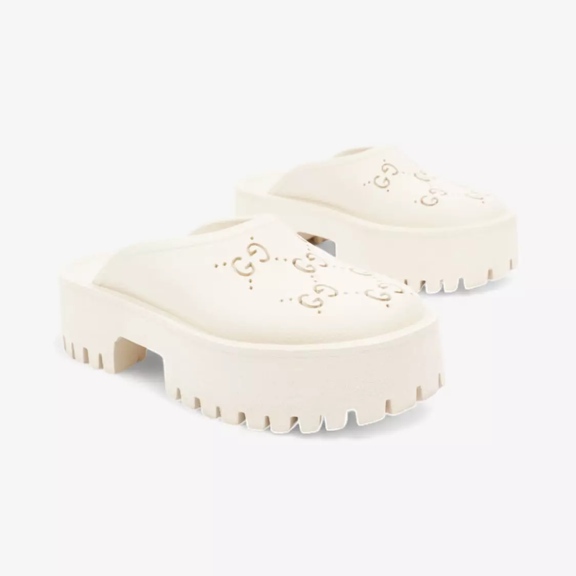 Gucci Elea perforated rubber platform mules