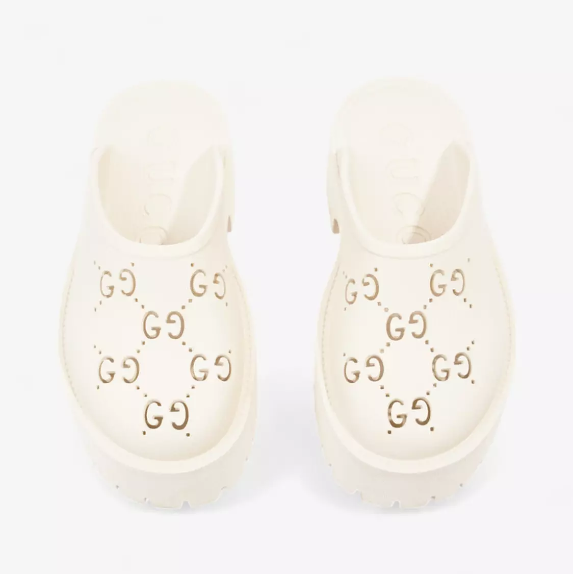 Gucci Elea perforated rubber platform mules