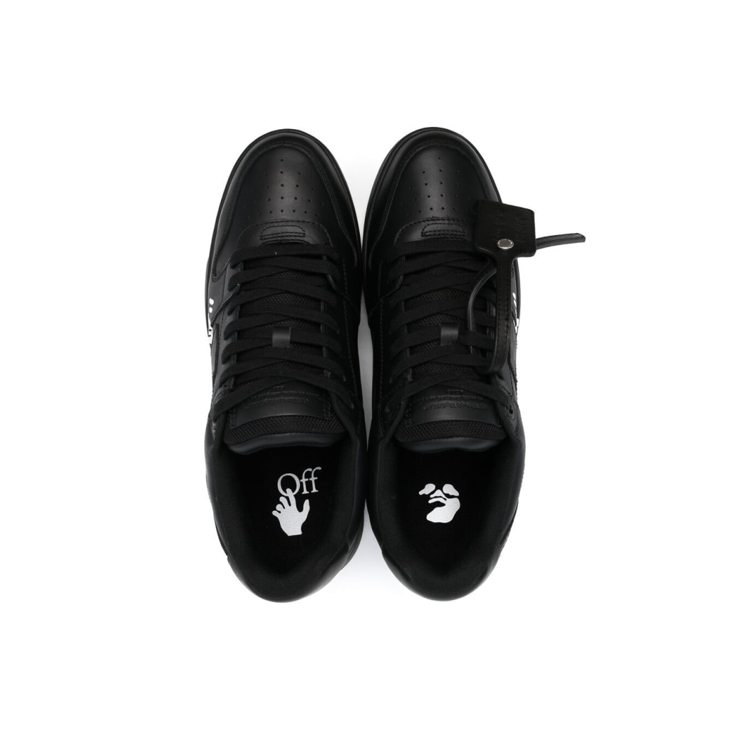 OFF-WHITE Out Of Office OOO “For Walking” Low Tops Black White