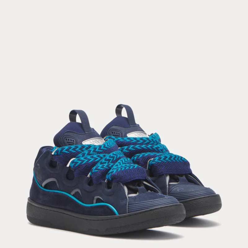 Lanvin Curb Leather Navy Blue