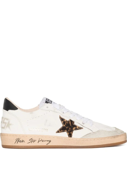 Ball Star with leopard print pony skin star and black heel tab