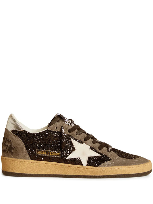 Ball Star in glitter with leather star and metallic leather heel tab