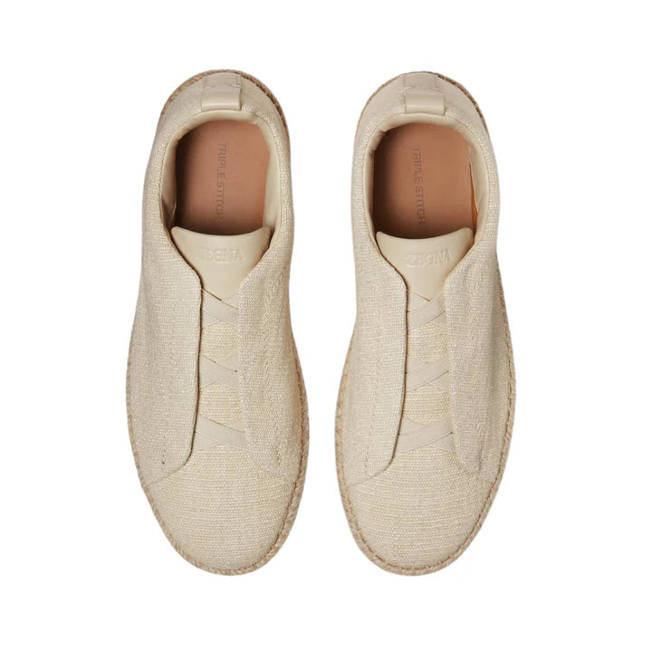 Hermes Triple Stitch™ Espadrilles - Off White Linen Blend and Leather