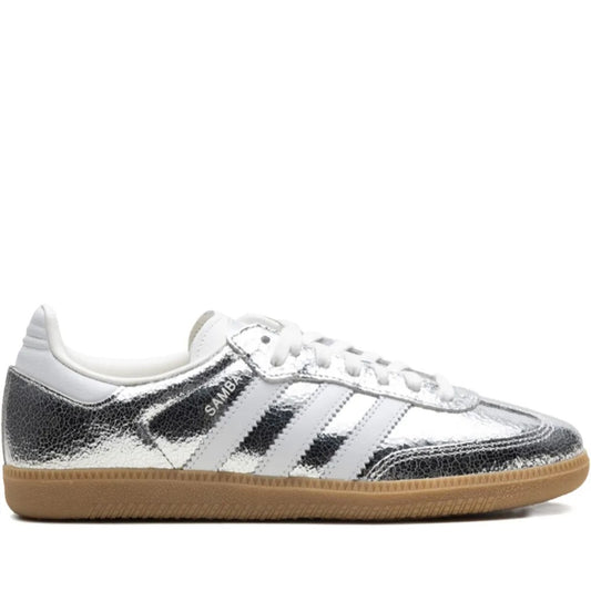 adidas Samba OG "Silver Metallic Cracked Leather" sneakers