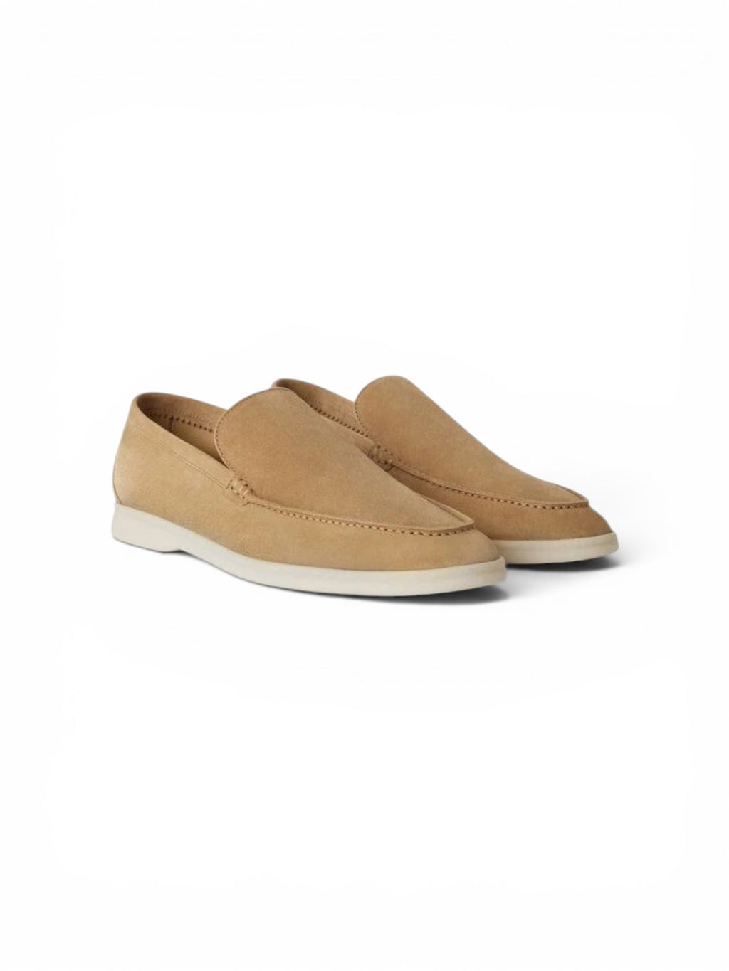 Loro Piana Summer Walk Suede Light Wood Smoke Loafers