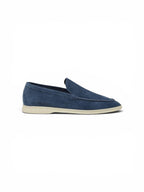 Loro Piana Summer Walk Suede Dark Deep Sea Loafers