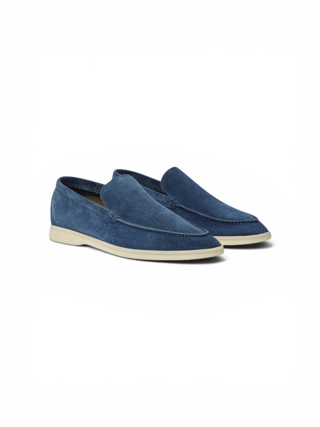Loro Piana Summer Walk Suede Dark Deep Sea Loafers