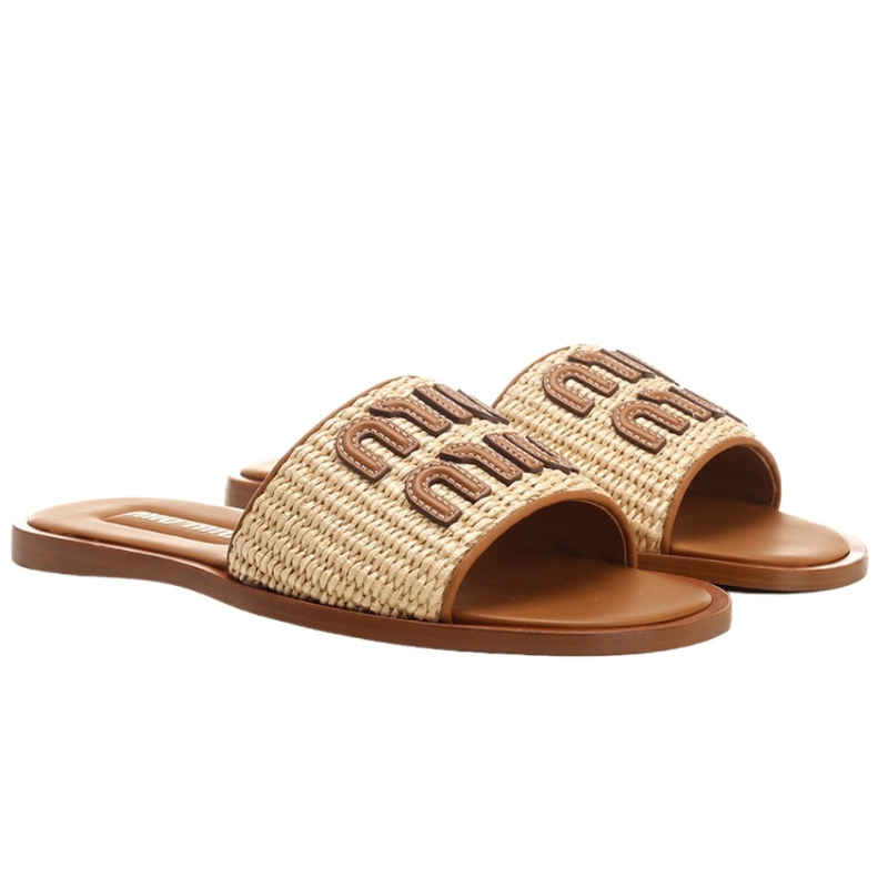 MIU MIU Raffia-effect