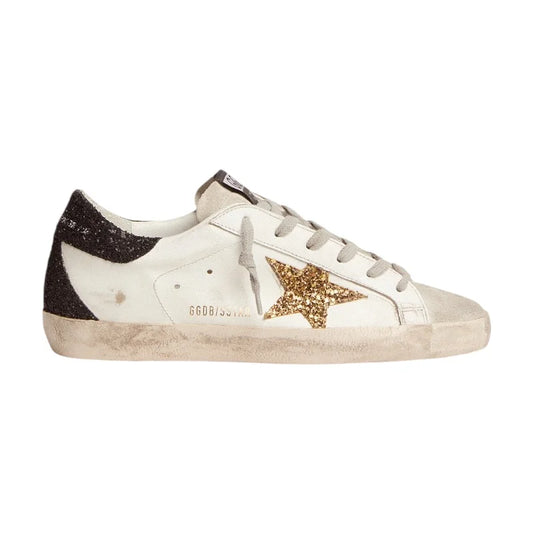 Golden Goose Superstar in white black & glitter Star