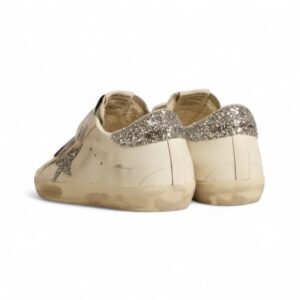 Golden Goose Old School ith silver glitter star and ice-gray suede tongue In Stock