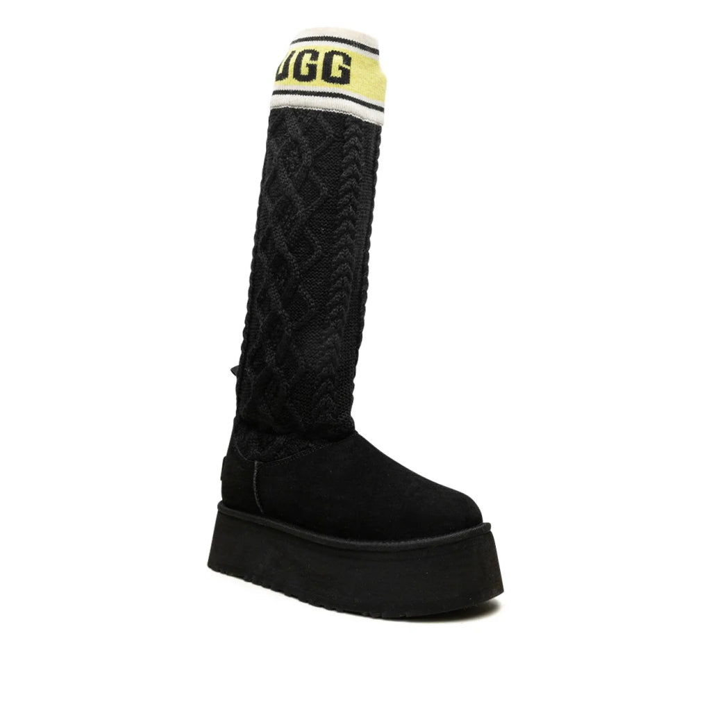 UGG Classic Sweater Letter Boot Black