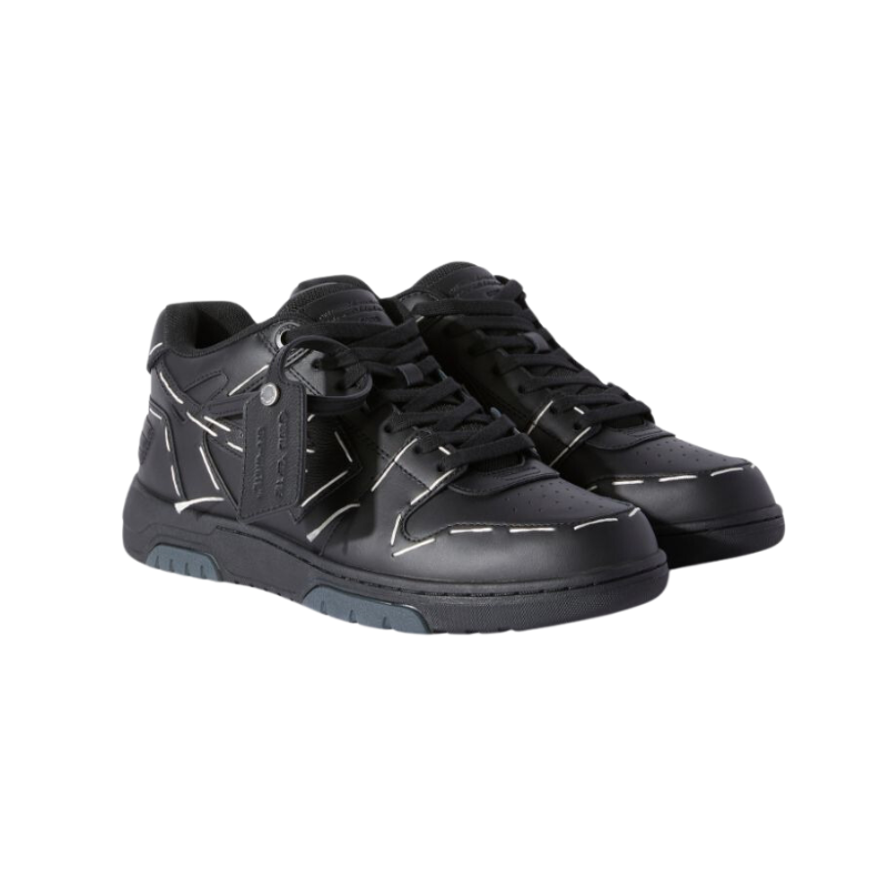 OFF-WHITE Out Of Office OOO low Tops Sartorial Stitching Black