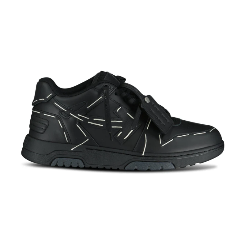 OFF-WHITE Out Of Office OOO low Tops Sartorial Stitching Black
