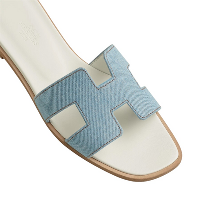 Hermes Oran sandal Bleu Clair