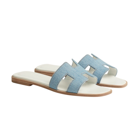Hermes Oran sandal Bleu Clair