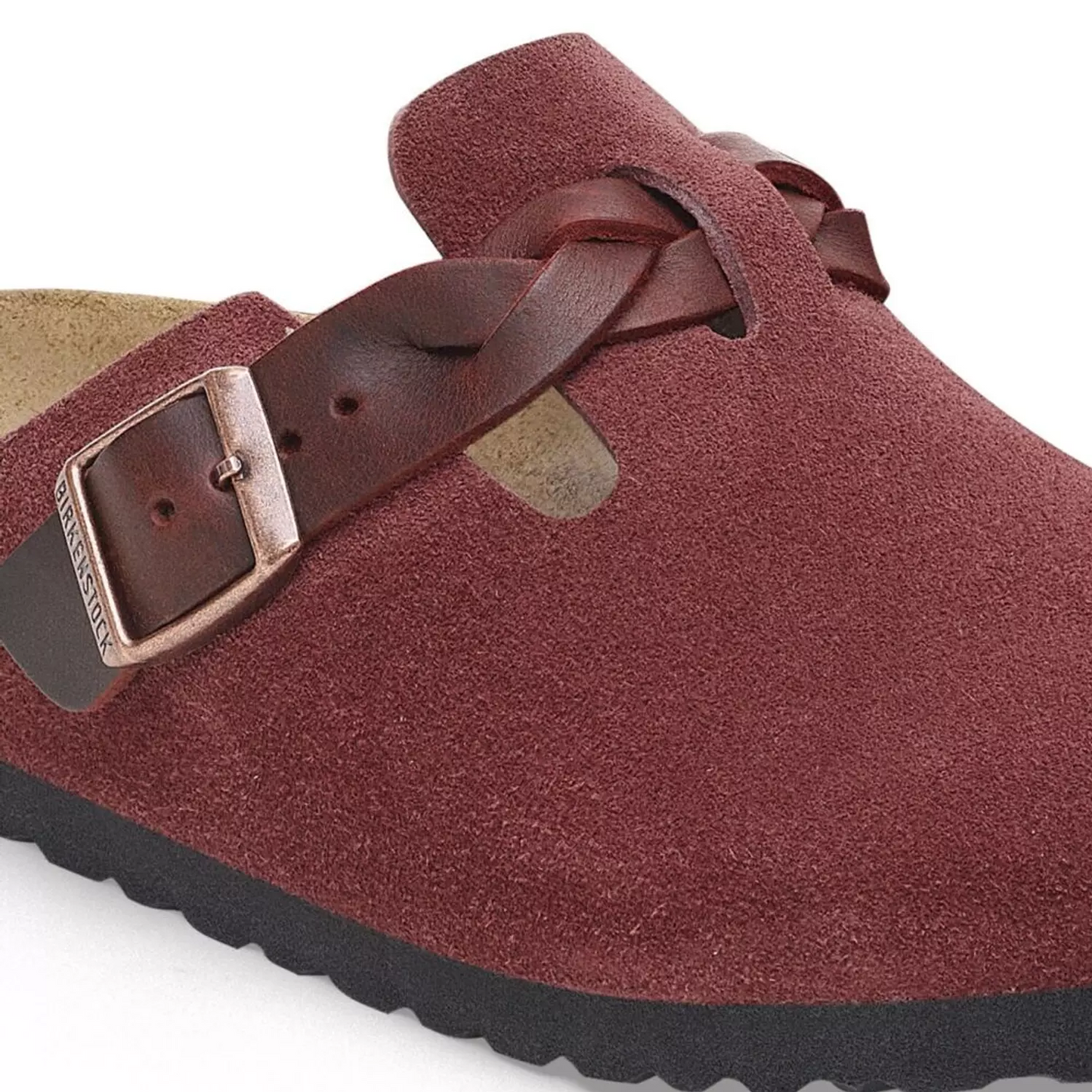 Birkenstock Red Boston Suede Clogs