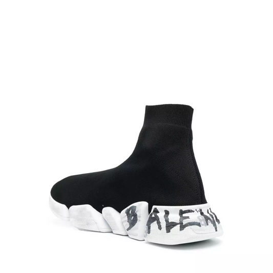 Balenciaga Speed 2.0 Graffiti Recycled Knit Black