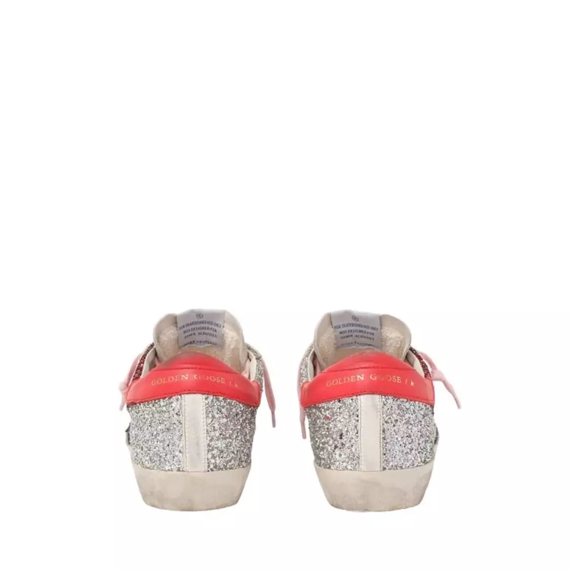 Golden Goose Glitter Detail Superstar Trainers In White