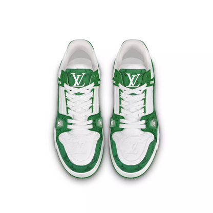 Louis Vuitton Trainer Green Monogram Denim White