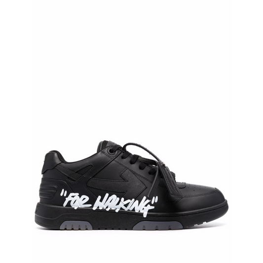 OFF-WHITE Out Of Office OOO “For Walking” Low Tops Black White