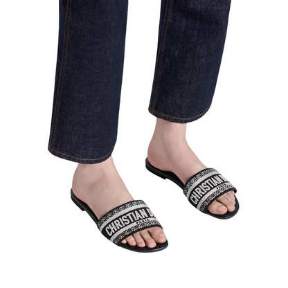 Christian Dior Flat Black Printed Dior