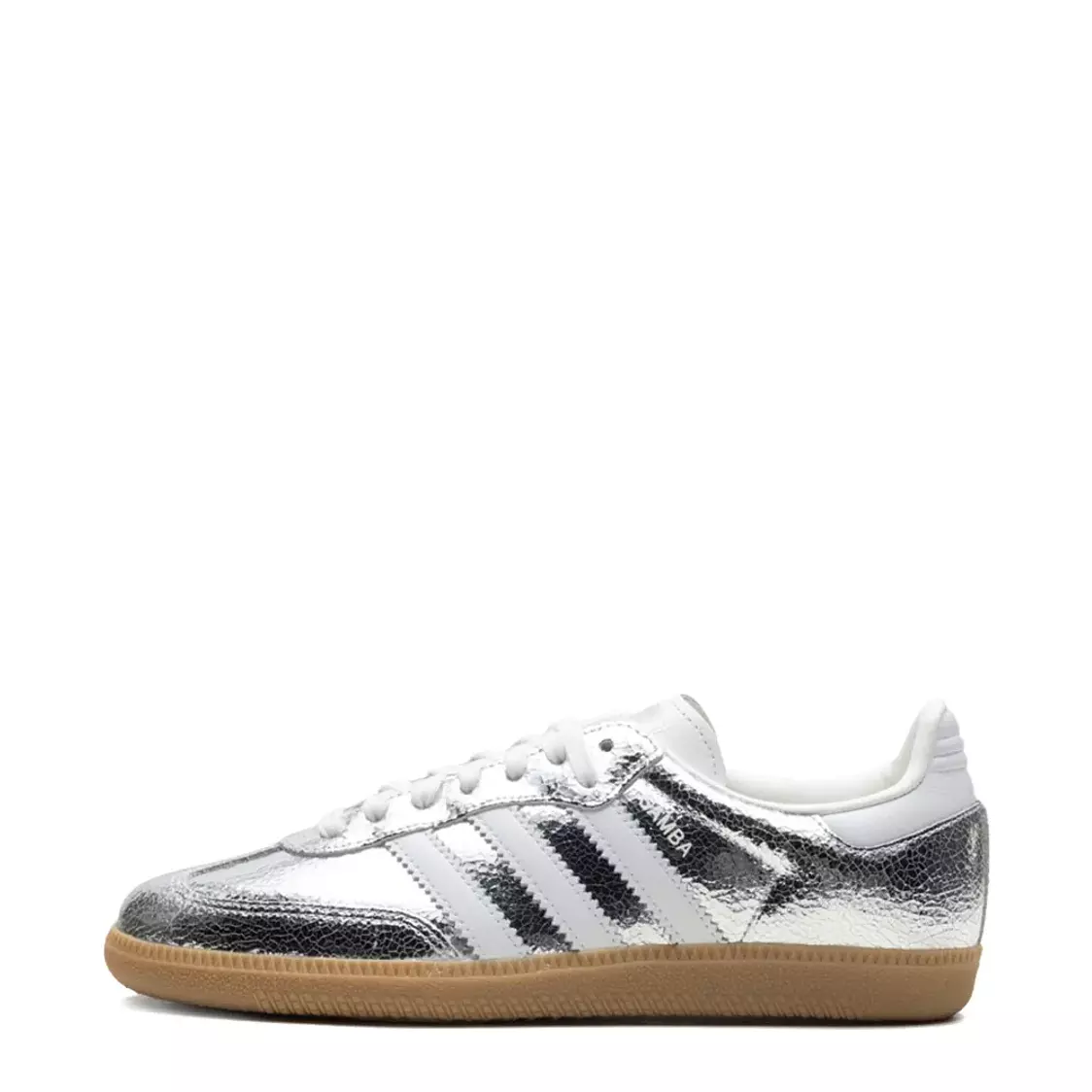 adidas Samba OG "Silver Metallic Cracked Leather" sneakers