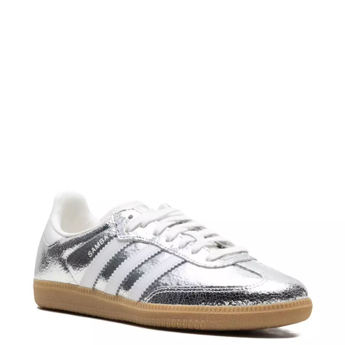 adidas Samba OG "Silver Metallic Cracked Leather" sneakers