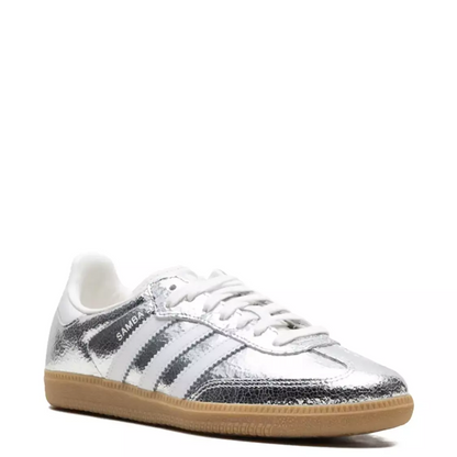 adidas Samba OG "Silver Metallic Cracked Leather" sneakers