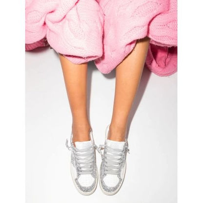 Golden Goose Baskets Stardan Cuir – Blanc Glitter