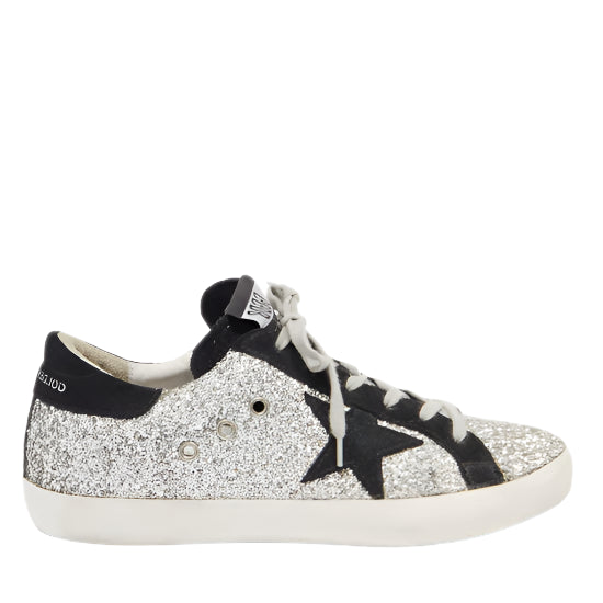 Golden Goose Silver Glitter Leather Superstar